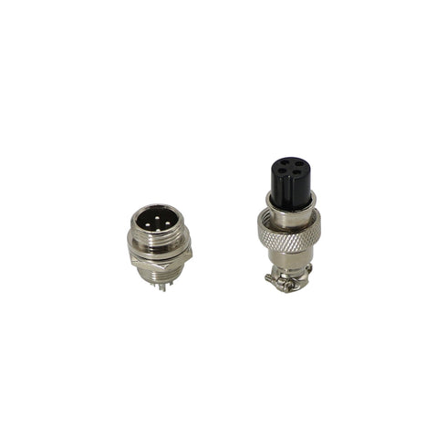 Aviation Connector Plug, 5 Pcs GX12 4 Pin Thread Female Socket Panel Metal Aviation Wire Connector 5A&5 Pcs GX12 4 Pin Male Socket Panel Metal Avi...