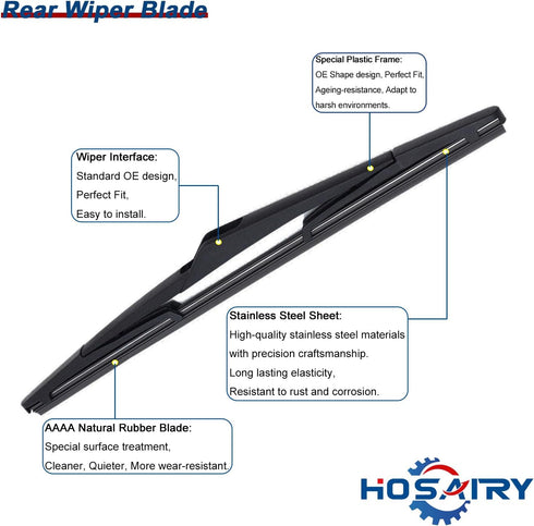 Rear Wiper Arm Blade Set for Ford Focus 2012-2018 hatchback SE ST RS, Rear Windshield Wiper Arm Blade Assembly CV6Z-17526-C...
