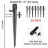 25 Pcs Drip Irrigation Emitters, Adjustable Flow 0-20 GPH Irrigation Drippers with Stake, Full Circle Flow Sprinkler Head, Micro Sprinkler for Gar...