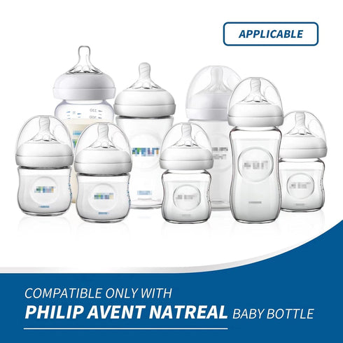 2 Pack Compatible Baby Bottle Handles for Philips Avent Natural Baby Bottles,Baby Bottle Holder - White...