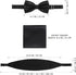 VICASKY 3pcs Mens Pocket Square Bow Tie and Cummerbund Set Mens Satin Bow Tie Cummerbund Hanky Handkerchief Black Mens Formal Satin Bowtie and Cum...