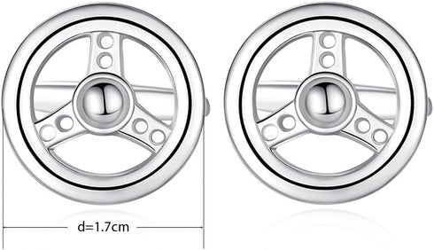HONEY BEAR Car Steering Wheel Cufflinks for Men Shirt Wedding Gift Silver...