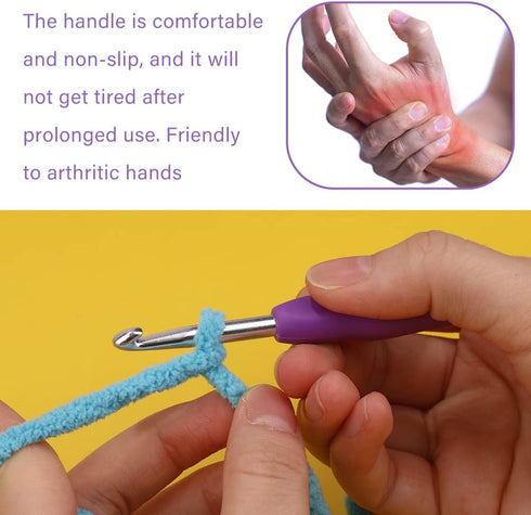 5 mm Crochet Hook, Ergonomic Handle for Arthritic Hands, Extra Long? Knitting Needles for Beginners and Crocheting Yarn (5 mm)......