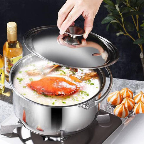 Zerodeko Stainless Steel Stock Pot With Lid Stew Cooking Pot Soup Pot Stew Simmering Pot Stockpot Pasta Pot Cookware For Home Kitchen Restaurant 1...