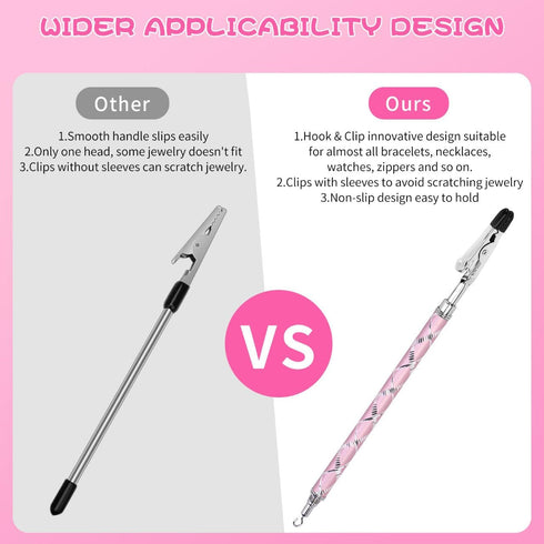 Bracelet Helper Tool - Bracelet Helper to Put on Yourself, Quick Release Fastening Jewelry Clasp Helpers, Metal Bracelet Assist Tool with Hideable...