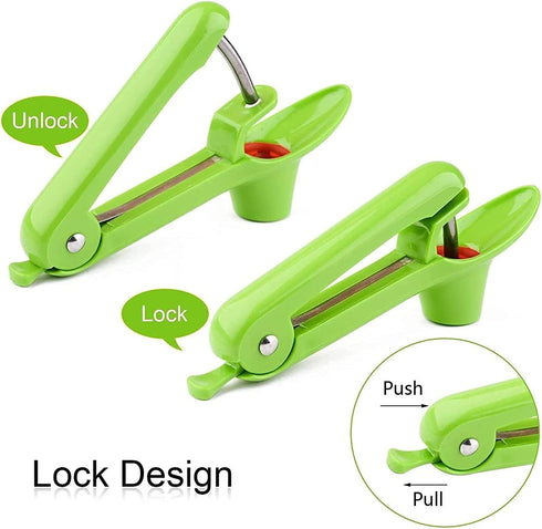 Stainless Steel Multi-Function Olives & Cherry Pitter Tool with Lock Design - Heavy-Duty Fruit Pit Remover for Jam Making...