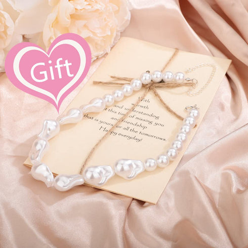 Sither Pearls Choker Necklace for Women Baroque Pearls Necklace Boho Pearls Choker Cute Jewelry for Gift...