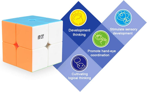 Qidi Speed Cube 2x2- Stickerless Magic Cube 2x2x2 Puzzles Toys (50mm), The Most Educational Toy to Improve Concentration....