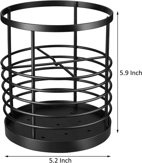RedCall Utensil Holder for Kitchen Countertop,Metal Spatula Holder,Cooking Utensil Holder for Spoon,Wire Utensil Organizer,Stainless Steel Round U...