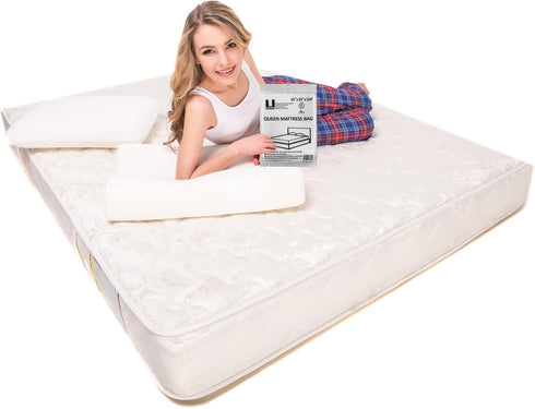 uBoxes Queen Size Mattress Covers/Bags 61" x 15" x 104" (Pack of 2) Moving Supplies...