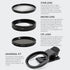 52mm Clip-on Phone Camera Lens Filter, 3 in 1 Phone Lens Filter Kit, CPL Lens + Macro Lens + Star Lens Universal Cellphone Lens Filter Compatible ...