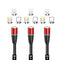 N. NETDOT Magnetic Charging Cable,3in1 Gen12 3 Pack (3.3ft/red) Max 18W Fast Charging Magnetic Phone Charger and Data Transfer Magnetic Charger fo...