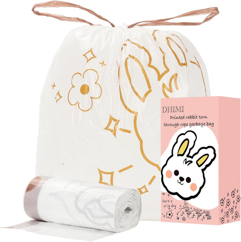 small trash bags 4 gallon- Unscented? Small Garbage Bags for Bathroom Office Bedroom,Mini printed small trash bag,cute small trash bag.60 Count...