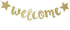 Welcome Little One Glitter Banner, Pre-strung Baby Shower Banner, Gender Reveal Party Decor (Gold)...