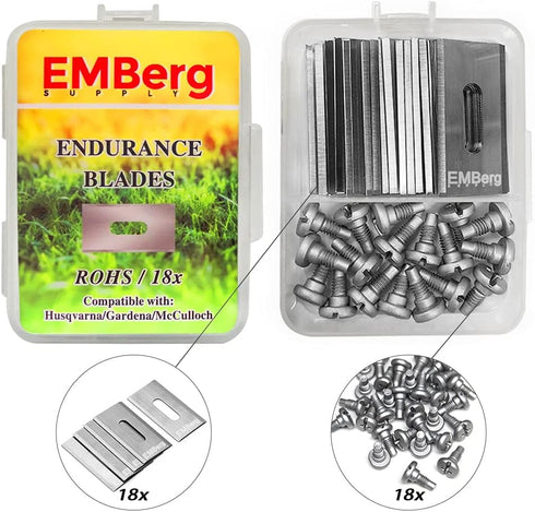 EMBerg Endurance Blades (18 Pack) for Husqvarna Gardena McCulloch Robotic Lawnmower Mowing Lawn Mower Robo Robot Accessories Replacement Blade for...