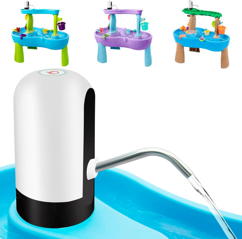 Water Table Pump: 3 Hours of Non-Stop Work Fun for Kids Battery Powered Water Outdoor Pump for Water Table White...