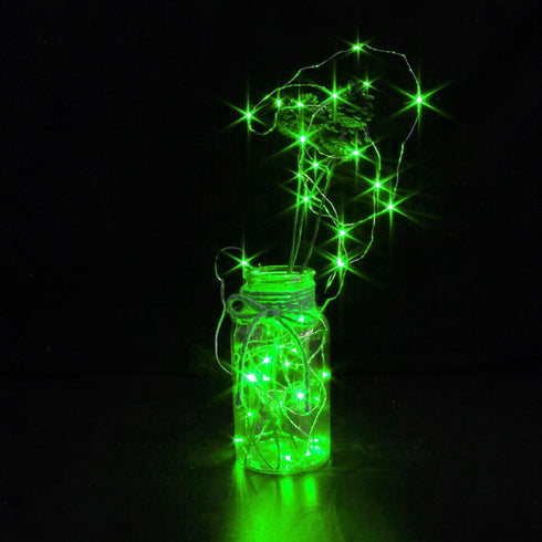 CYLAPEX 6 Pack Green Fairy Lights String Battery Operated Fairy Lights Firefly Lights LED Starry String Lights 3.3ft 20 LEDs Silvery Copper Wire f...