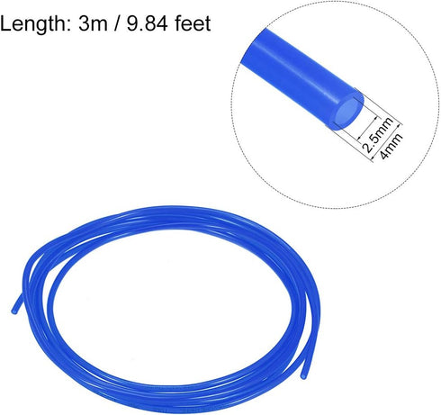 uxcell Pneumatic Air Tubing, 4mm OD x 2.5mm ID 3 Meter (118 Inch) PU Polyurethane Air Compressor Tubing Hose Pipe Blue...