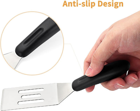 Small Metal Spatula Stainless Steel Turner, Plastics Non-Slip Handle 7.87 Inch Mini Spatula Cooking Utensils Gadgets Turner Kitchen Tools for Flip...