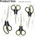 Scissors, Stainless Steel Blades Soft Grip for Home, School, Office. Black and Green, 4...