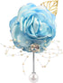 Rose Flower Wedding Brooches Cloth Art Floral Leaf Suit Shirt Lapel Brooch Pin Fashion Jewelry Boutonniere for Men Women Gold Plated...