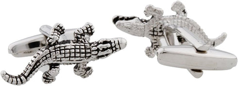 Alligator Gator Pair Cufflinks in a Presentation Gift Box & Polishing Cloth...