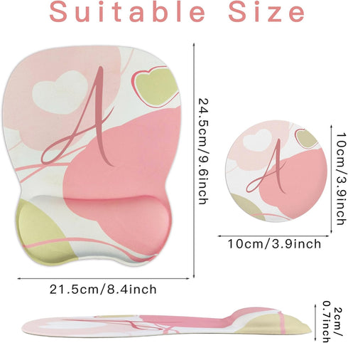 Personalized Mouse Pad with Wrist Support Gel,Small Cute Mouse Pads and Coaster Set,Comfortable Mouse Pad for Laptop computer Home Office Supplies...