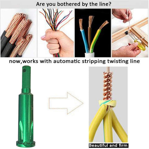 Wire Twisting Tool, Auto Manual Wire Stripper and Twister, Twist Wire Tool for Power Drill Drivers, Power Tool Accessories Simultaneously Strippin...