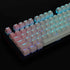 YMDK Double Shot 104 Dyed PBT Shine Through Keyset OEM Profile Keycap Set for Cherry MX Switches Mechanical Keyboard 104 87 61,Pink White Gradient...