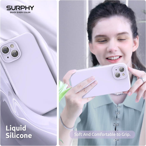 SURPHY Designed for iPhone 15 Plus Case Compatible with MagSafe (6.7 inch 2023), with 2 Pack Screen Protector, Liquid Silicone Phone Case (Camera ...