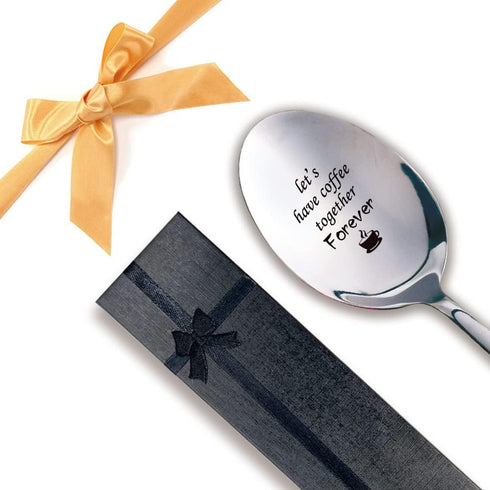 Let' Have Coffee Together Forever,Funny Engraved Stainless Spoon,Coffee Lover Gifts for Men Women,Coffee Spoon,Friend Birthday Gift,Valentines Gif...