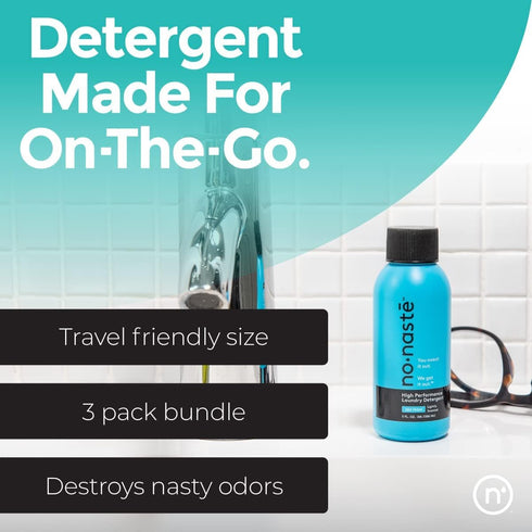 Performance Travel Laundry Detergent Liquid - Zen Fresh, 3 Fl Oz (Pack of 3), 9 Loads - Travel Size Laundry Detergent for Workout Clothes & More -...