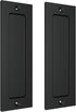 7" Sliding Barn Door Handle - Flush Pull Handle for Sliding Doors Cabinets Closet and Drawers - Black - Set of 2...