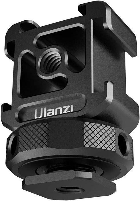 ULANZI PT-12 Camera Hot Shoe Extension Bracket with Triple Cold Shoe Mounts for Microphone LED Video Light, 1/4'' Screw for Magic Arm, Aluminum Sh...