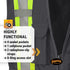 Pioneer Hi Vis Tear-Away Mesh Back Safety Vest for Me - Reflective Tape, 4 Pockets - Construction, Traffic, Security - Black...