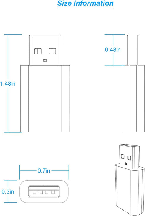 USB to USB C Adapter,USB-C Female to USB Male Adapter Compatible with Apple MagSafe Watch 7/8/9/SE/Ultra,Car,iPhone 15 14 13 12 Mini Pro Max,iPad,...