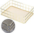 Wire Mesh Basket, Golden Desktop Metal Storage Basket Iron Grid Storage Tray Net Basket Storage Bins for Home Cosmetic Stationery (9.6 x 6.5 x 2.6...