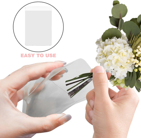 30Pcs Pocket Boutonniere Plastic Sleeve, Transparent Boutonniere Pocket Holder Square Boutonniere, Boutonniere Supplies Clear Plastic Sleeves for ...