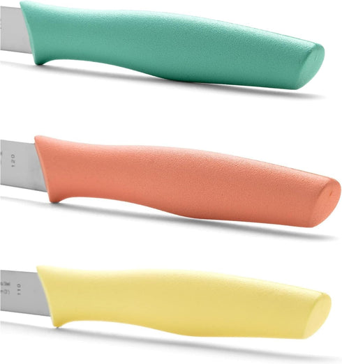 Arcos Paring Knife Set of 3 Pieces 4 Inch Stainless Steel. Colorful Kitchen Knives for Peeling Fruits and Vegetables. Ergonomic Polypropylene Hand...