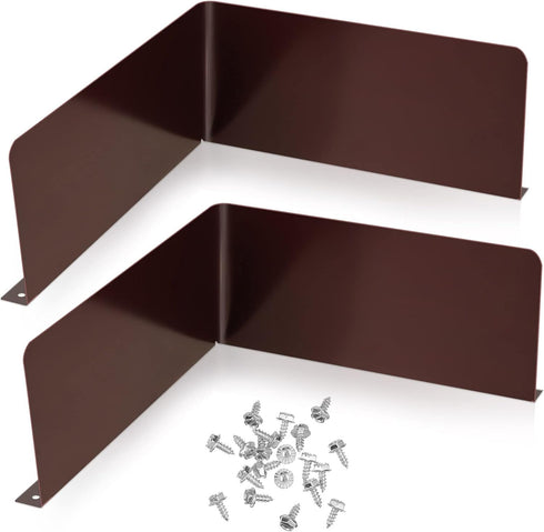 2 Pcs Gutter Valley Splash Guards Downspout Diverter Roof Rain Diverter Roofing Gutter Guards with 20 Pcs Matching Gutter Screws Rain Gutter Guard...