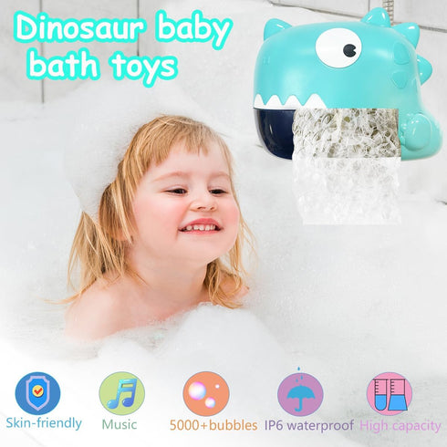 Bath Toys for 2-8 Year Old Boys: Baby Musical Bubble Machine Dinosaur Toys for Kids 3-5, Gifts for 3 4 5 6 7 8 Years Old Boys Birthday Toys for Ki...