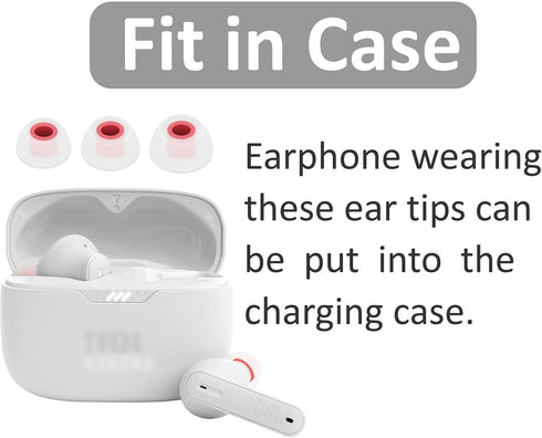 9 Pairs Ear Tips Compatible with JBL Tune 230NC TWS in-Ear Headphones, S/M/L 3 Size Silicone Eartips Earbuds Ear Buds Gel Wings Skin Accessories C...