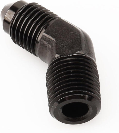 45 Degree Elbow -4 AN Male Flare to 1/8" NPT Male Fitting Adapter Connector Aluminum Black...