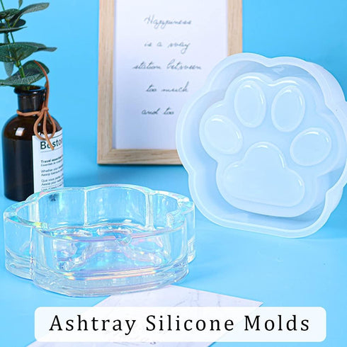 FineInno 3 Packs Cat Paw Resin Mold Jewelry Storage Box Silicone Molds Crystal Epoxy Mold Cute Casting Mold Earring Rings Organizer Case Container...