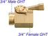 Hourleey Brass Garden Hose Shut Off Valve, 2 Pack with 2 Hose Washers Heavy Duty 3/4 Inch Solid Brass Garden Hose Shut Off Valve with 2 Extra Rubb...