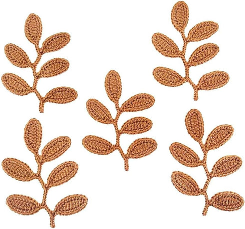 HukDok Handmade Crocheted Leaves Artificial for Decoration Embellishment Scrapbook Craft Card Supplies DIY Flowers Cotton Yarn Applique Flower Lea...