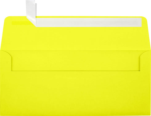 LUXPaper #10 Business Envelopes | Peel & Press | 4 1/8" x 9 1/2" | Citrus Yellow | 80lb. Text | 50 Qty...