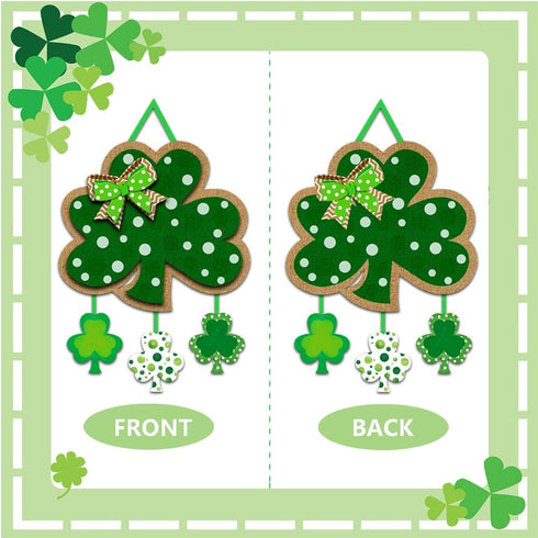 Friday Night St. Patrick's Day Door Sign Irish Hanging Welcome Board 3-D Cardboard Green Shamrock Hanger Home Wall Decor...