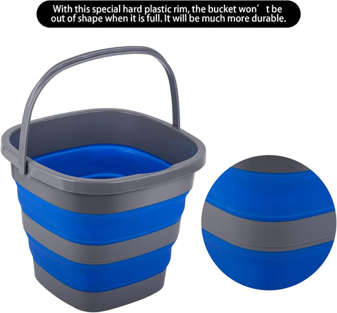 Collapsible Bucket with 1.32 Gallon (5L), Small Plastic Bucket for Sand or Beach, Portable Water Bucket for Cleaning, Fishing Water Pail...