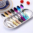 1Pc Rose Gold Flower Spoon Set,Colorful Stainless Steel Flower Spoon Coffee Tea Spork Flatware Dessert Tool Ice Tea Spoon Colorful Mini Cutlery Se...